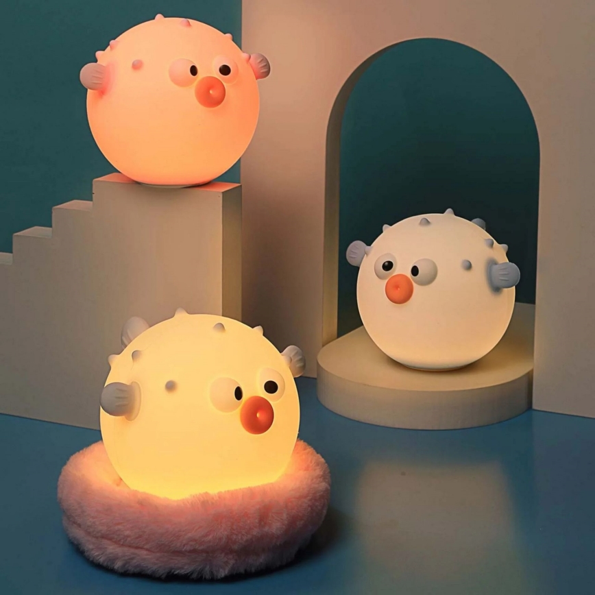 LED RGBW Zatemnitvena otroška svetilka na dotik HELA LED/1W/5V USB 1200 mAh riba roza