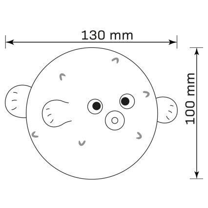LED RGBW Zatemnitvena otroška svetilka na dotik HELI LED/1W/5V USB 1200 mAh riba modra