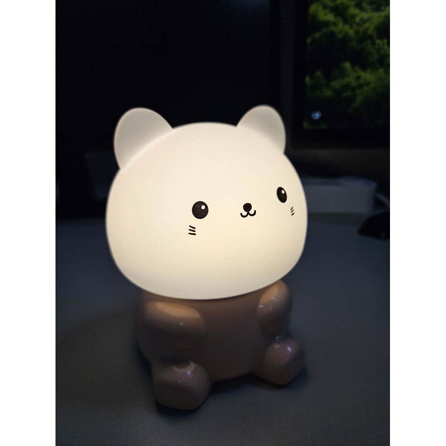 LED RGBW Zatemnitvena otroška svetilka na dotik LED/1W/5V USB 1200 mAh mačka