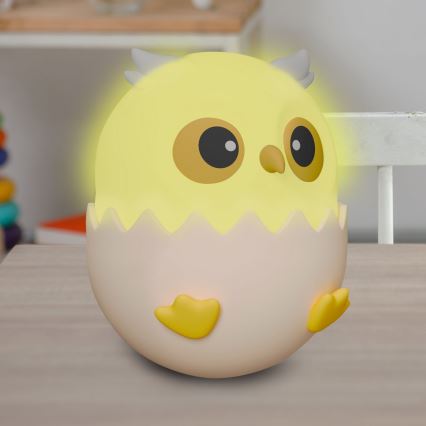 LED RGBW Zatemnitvena otroška svetilka na dotik LED/1W/5V USB 1200 mAh sova modra