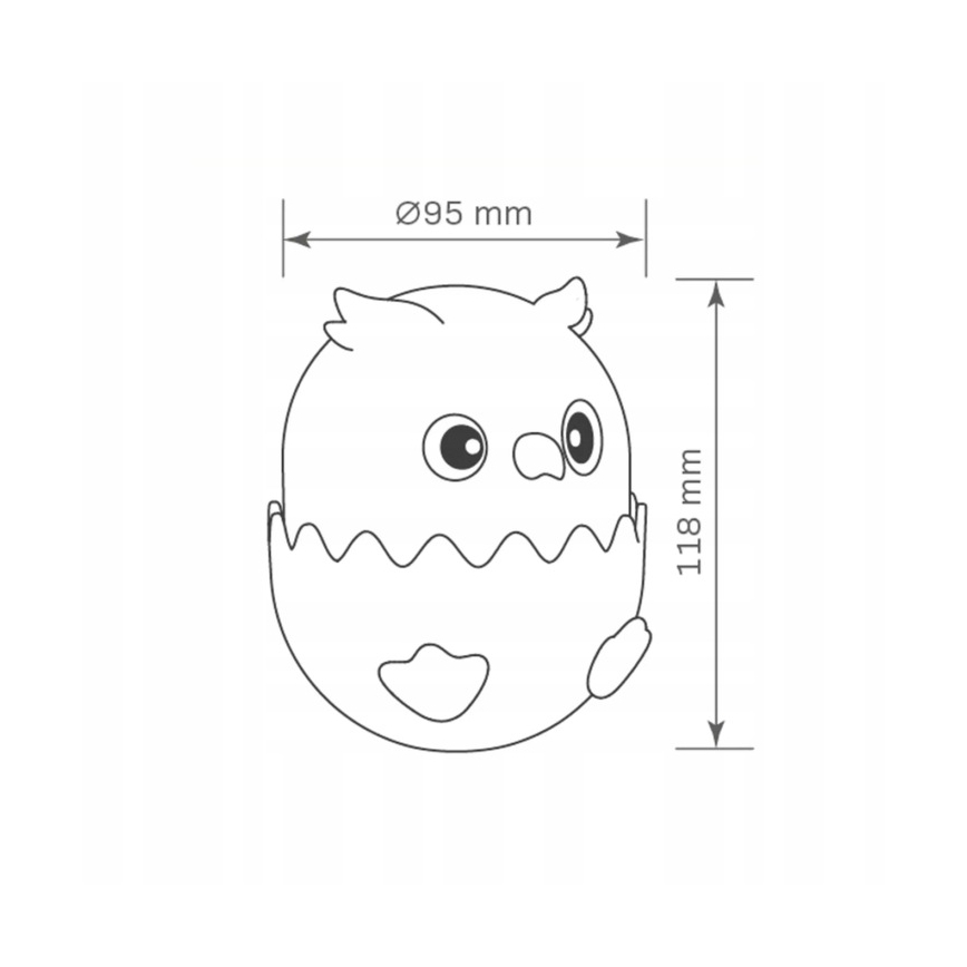 LED RGBW Zatemnitvena otroška svetilka na dotik LED/1W/5V USB 1200 mAh sova modra