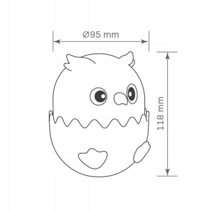 LED RGBW Zatemnitvena otroška svetilka na dotik OWL LED/1W/5V USB 1200 mAh sova roza