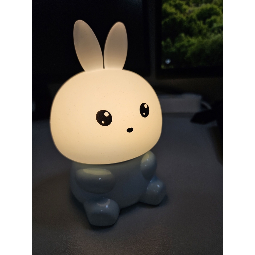 LED RGBW Zatemnitvena otroška svetilka na dotik LED/1W/5V USB 1200 mAh zajec