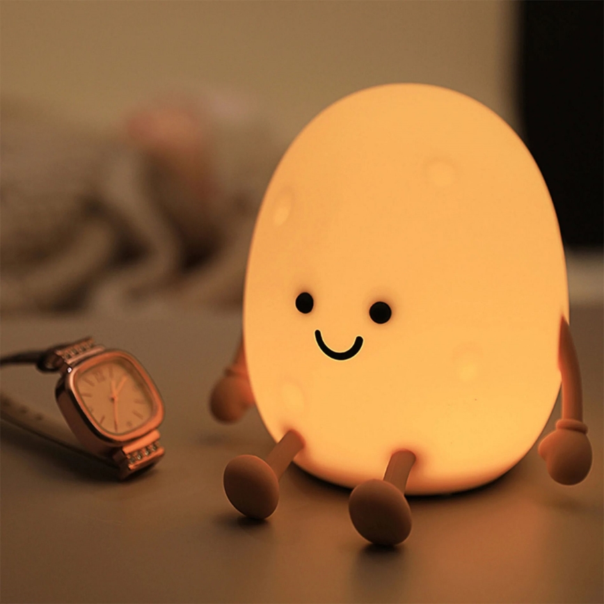 LED RGBW Zatemnitvena otroška svetilka na dotik POTATO LED/2W/5V USB 1200 mAh potato