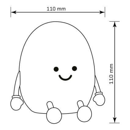 LED RGBW Zatemnitvena otroška svetilka na dotik POTATO LED/2W/5V USB 1200 mAh potato