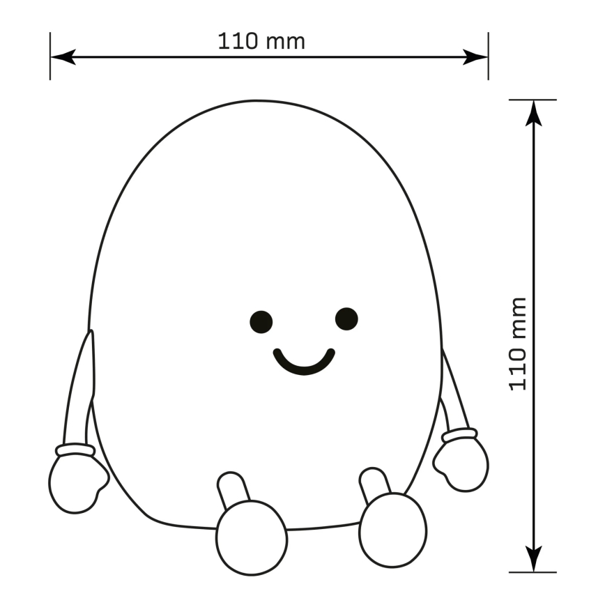LED RGBW Zatemnitvena otroška svetilka na dotik POTATO LED/2W/5V USB 1200 mAh potato