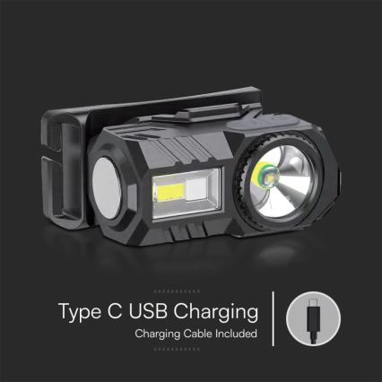 LED RGBW Zatemnitvena polnilna naglavna svetilka USB LED/3W/5V IP43 190 sijajni 24 h 750 mAh