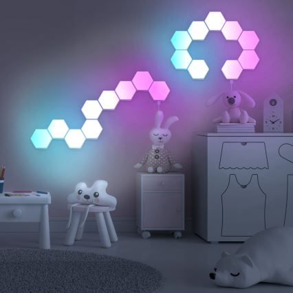 SET 9x LED RGBW Zatemnitvena stenska dekorativna svetilka MAYA LED/1W/230V + Daljinski upravljalnik