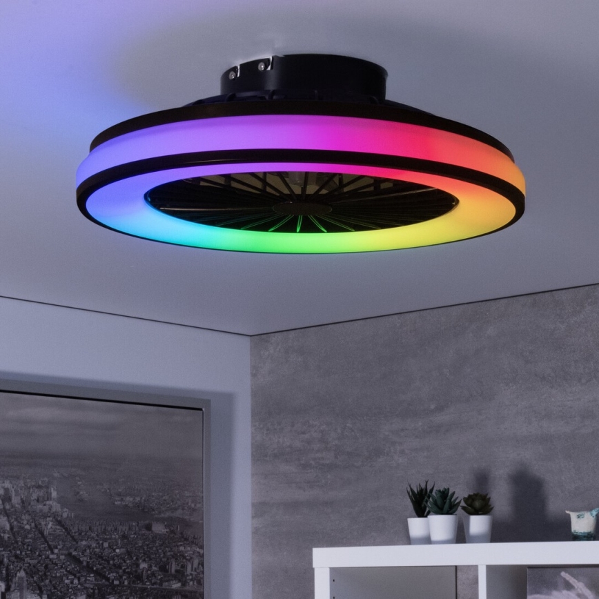 LED RGBW Zatemnitvena stropna svetilka z ventilatorjem PLAVE LED/48W/230V 3000/4000/6500K + Daljinski upravljalnik