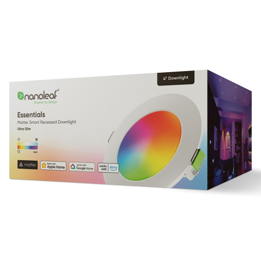 Nanoleaf - LED RGBW Zatemnitvena vgradna svetilka ESSENTIALS LED/6W/230V 2700-6500K CRI 90 Wi-Fi