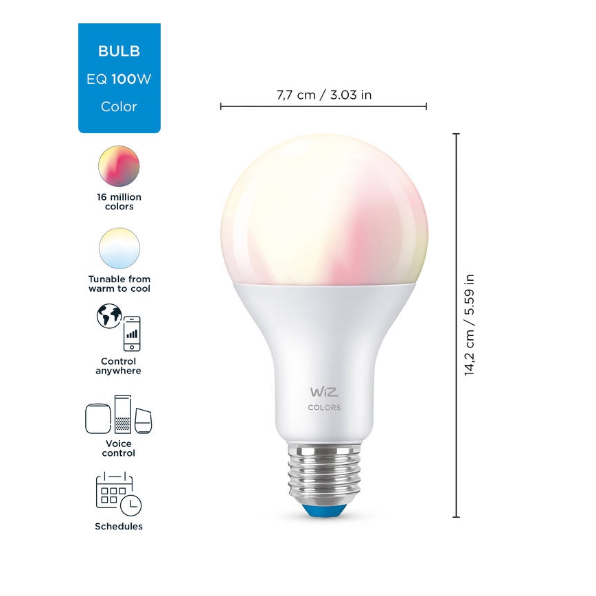 LED RGBW Zatemnitvena žarnica A67 E27/13W/230V 2200-6500K CRI 90 Wi-Fi -WiZ