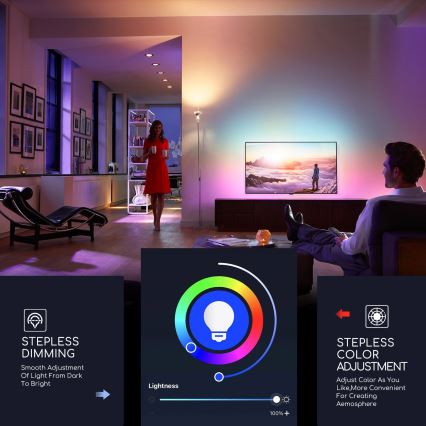 LED RGBW Zatemnitvena žarnica C37 E14/5W/230V 3000-6500K Wi-Fi - Aigostar