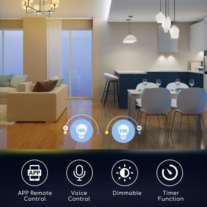 LED RGBW Zatemnitvena žarnica C37 E14/5W/230V 3000-6500K Wi-Fi - Aigostar