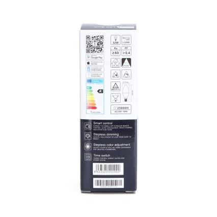LED RGBW Zatemnitvena žarnica C37 E14/5W/230V 3000-6500K Wi-Fi - Aigostar