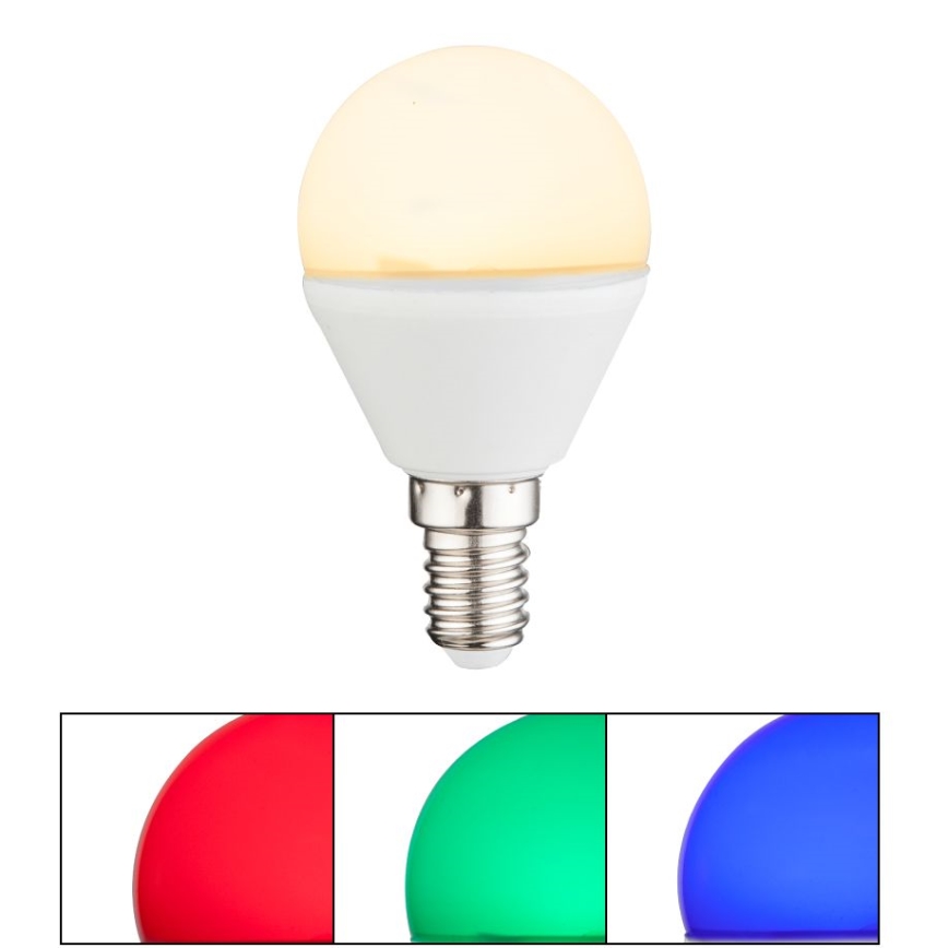 LED RGBW Zatemnitvena žarnica E14/4,9W/230V 2700K + Daljinski upravljalnik - Globo