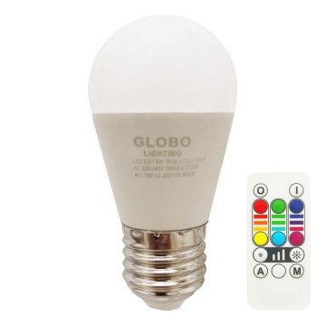 LED RGBW Zatemnitvena žarnica E27/6W/230V 3000K + Daljinski upravljalnik - Globo