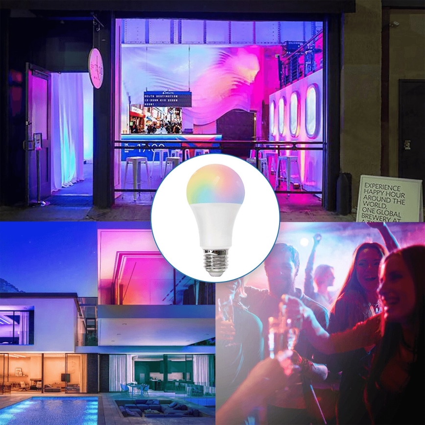 LED RGBW Zatemnitvena žarnica E27/8W/230V 3000K + Daljinski upravljalnik - Aigostar