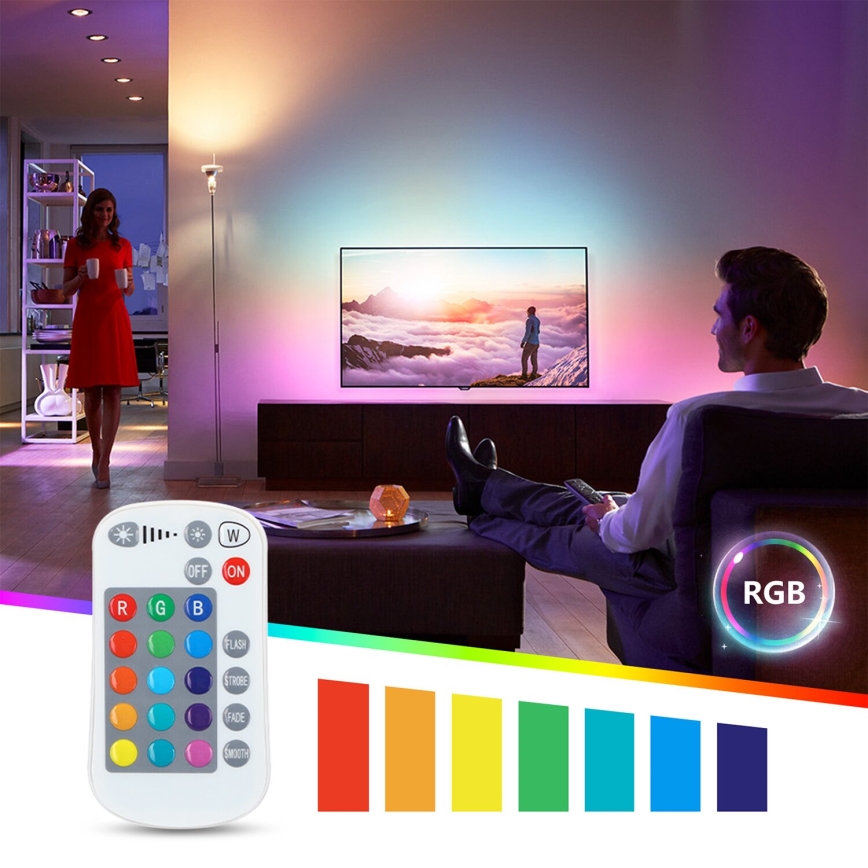 LED RGBW Zatemnitvena žarnica E27/8W/230V 3000K + Daljinski upravljalnik - Aigostar