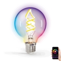 LED RGBW Zatemnitvena žarnica FILAMENT G80 E27/4,9W/230V 2700K Wi-Fi - Aigostar