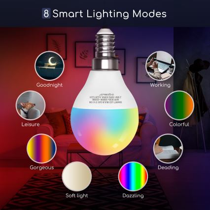 LED RGBW Zatemnitvena žarnica G45 E14/5W/230V 3000-6500K Wi-Fi - Aigostar