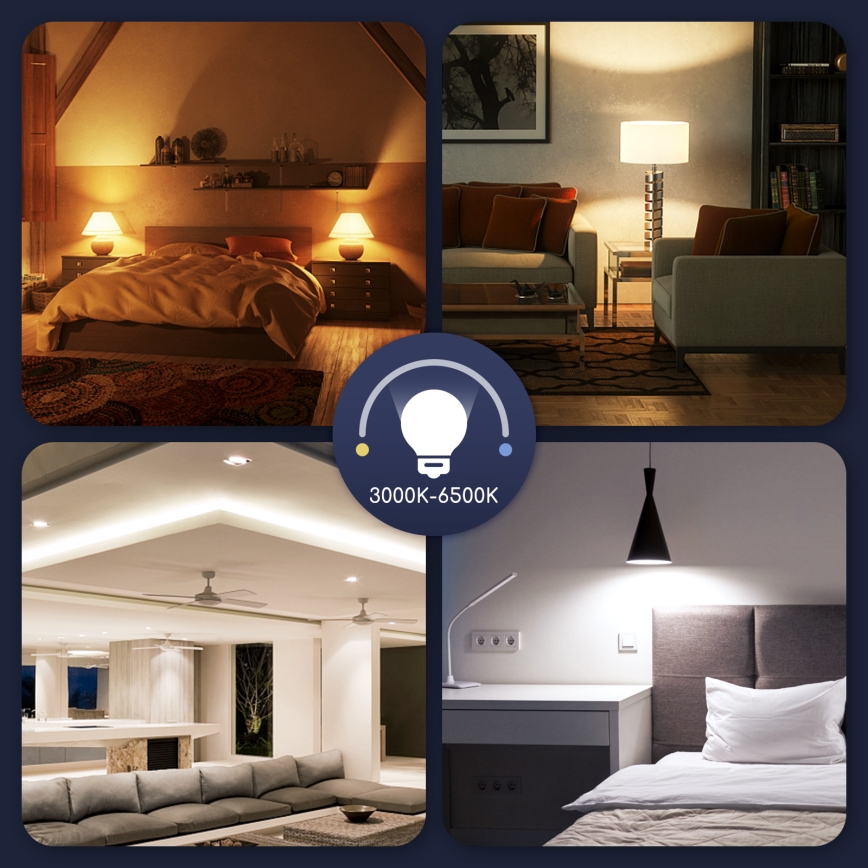 LED RGBW Zatemnitvena žarnica G45 E14/5W/230V 3000-6500K Wi-Fi - Aigostar