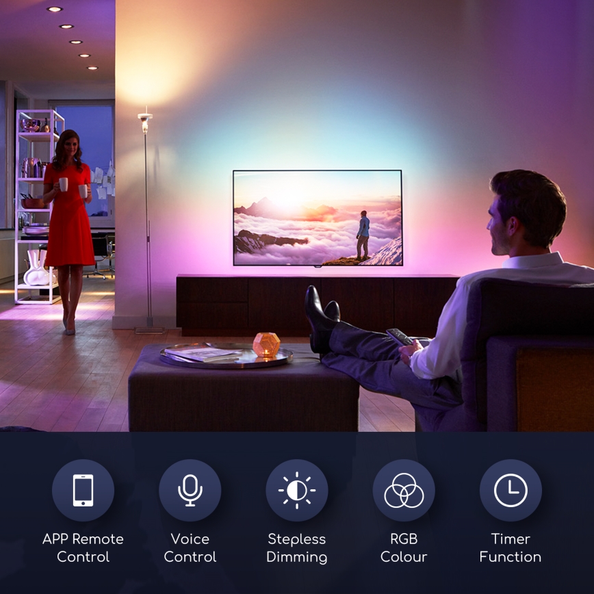 LED RGBW Zatemnitvena žarnica G45 E14/7W/230V 3000-6500K Wi-Fi - Aigostar