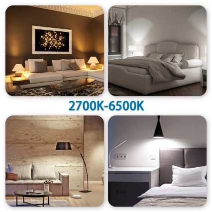 LED RGBW Zatemnitvena žarnica G45 E27/6,5W/230V 2700-6500K Wi-Fi - Aigostar