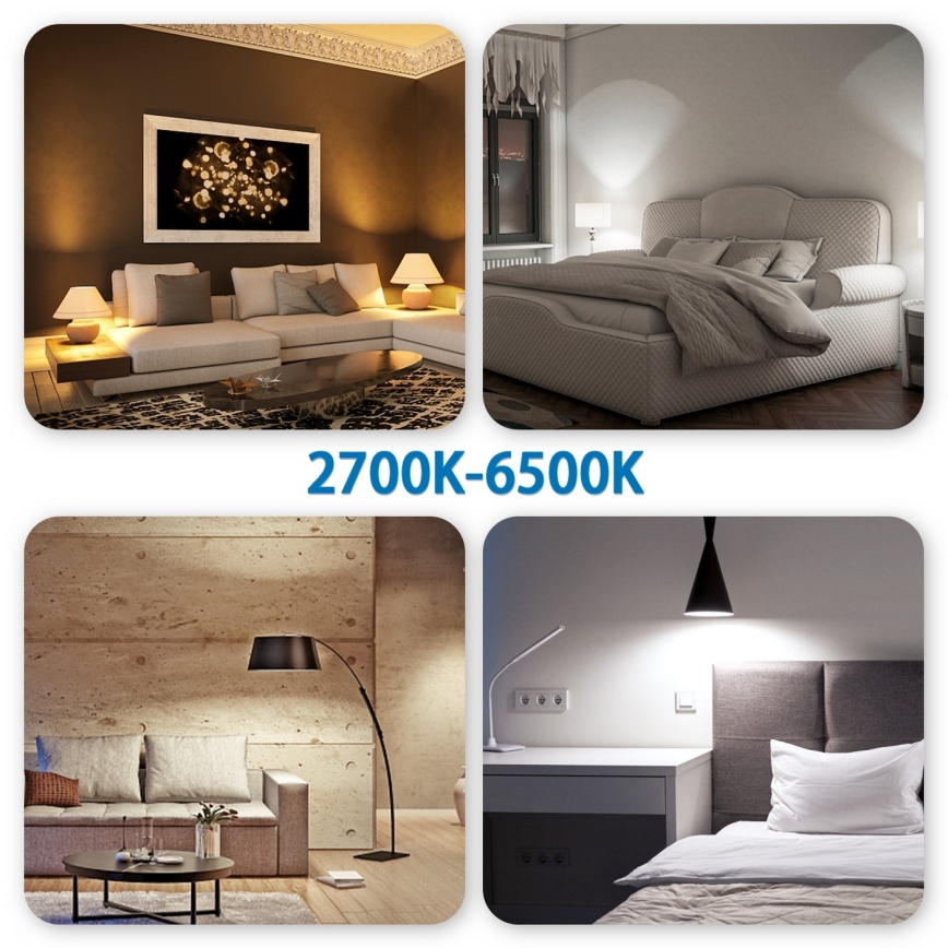 LED RGBW Zatemnitvena žarnica G45 E27/6,5W/230V 2700-6500K Wi-Fi - Aigostar