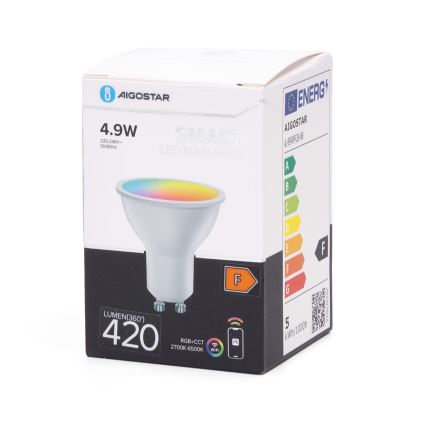 LED RGBW Zatemnitvena žarnica GU10/4,9W/230V 2700-6500K Wi-Fi - Aigostar