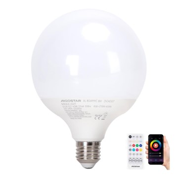 LED RGBW Zatemnitvena žarnica MESH G120 E27/4,9W/230V 2700-6500K + Daljinski upravljalnik - Aigostar