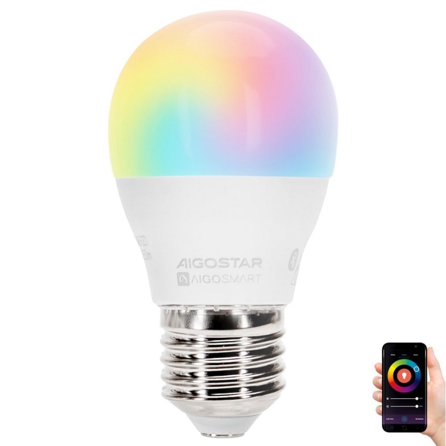 LED RGBW Zatemnitvena žarnica MESH Smart G45 E27/4,9W/230V 2700-6500K - Aigostar