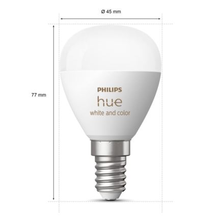 LED RGBW Zatemnitvena žarnica Philips Hue White And Color Ambiance P45 E14/5,1W/230V 2000-6500K