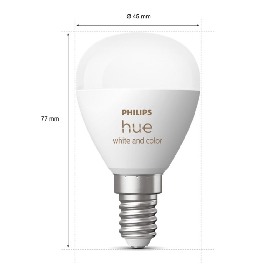 LED RGBW Zatemnitvena žarnica Philips Hue White And Color Ambiance P45 E14/5,1W/230V 2000-6500K
