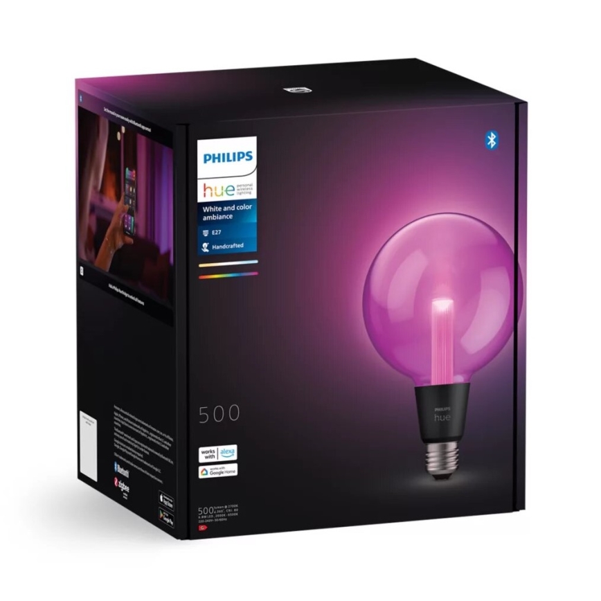 LED RGBW Zatemnitvena žarnica Philips Hue White And Color Ambiance G125 E27/6,8W/230V 2000-6500K