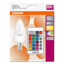 LED RGBW Zatemnitvena žarnica STAR E14/4,5W/230V 2700K + Daljinski upravljalnik – Osram