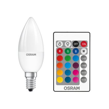 LED RGBW Zatemnitvena žarnica STAR E14/4,5W/230V 2700K + Daljinski upravljalnik – Osram