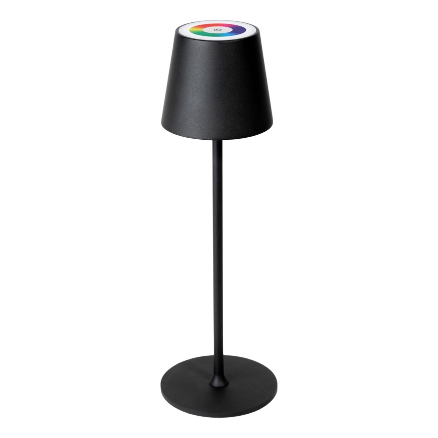 LED RGBW Zatemnitvena zunanja polnilna svetilka LED/4W/4000 mAh 3000/4000/5500K IP44 črna