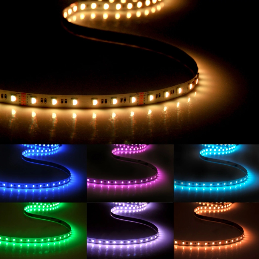 LED RGBW Zatemnitveni trak 3m LED/22W/24/230V + Daljinski upravljalnik