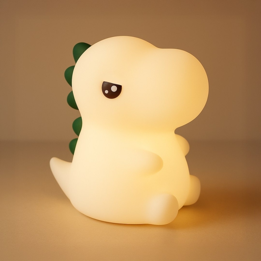 LED RGBW otroška nočna lučka DINO na dotik, polnilna z nastavljivo svetlostjo LED/1W/5V 1200 mAh