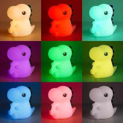LED RGBW otroška nočna lučka DINO na dotik, polnilna z nastavljivo svetlostjo LED/1W/5V 1200 mAh