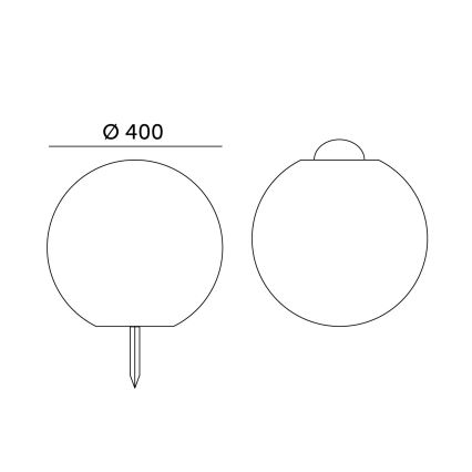 LED RGBW zatemljiva solarna svetilka GARDEN BALL LED/5W/3,7V 3000K IP54 2200 mAh premer 40 cm + z daljinskim upravljalnikom