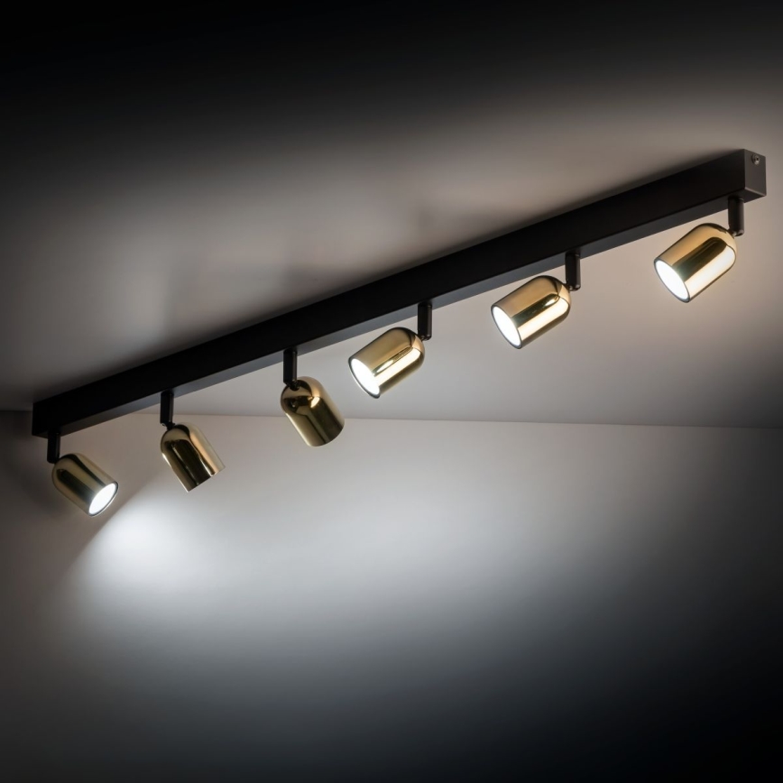 LED RGBW zatemnjevalna točkovna svetilka TOP 6xGU10/6,5W/230V 2700-6500K črna/zlata