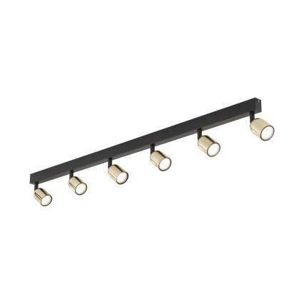 LED RGBW zatemnjevalna točkovna svetilka TOP 6xGU10/6,5W/230V 2700-6500K črna/zlata