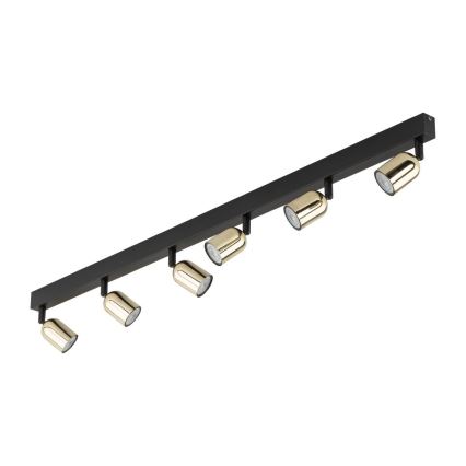 LED RGBW zatemnjevalna točkovna svetilka TOP 6xGU10/6,5W/230V 2700-6500K črna/zlata