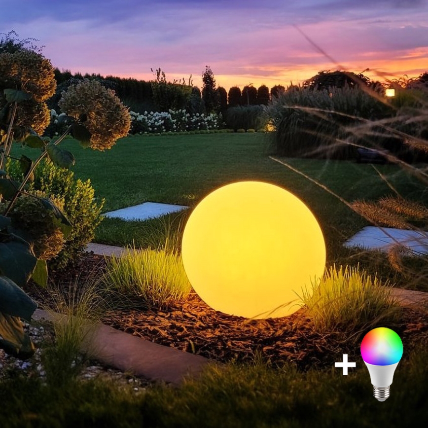 LED RGBW zatemnjevalna zunanja svetilka GLOBO 1xE27/9W/230V 2700-6500K premer 40 cm IP44 Wi-Fi