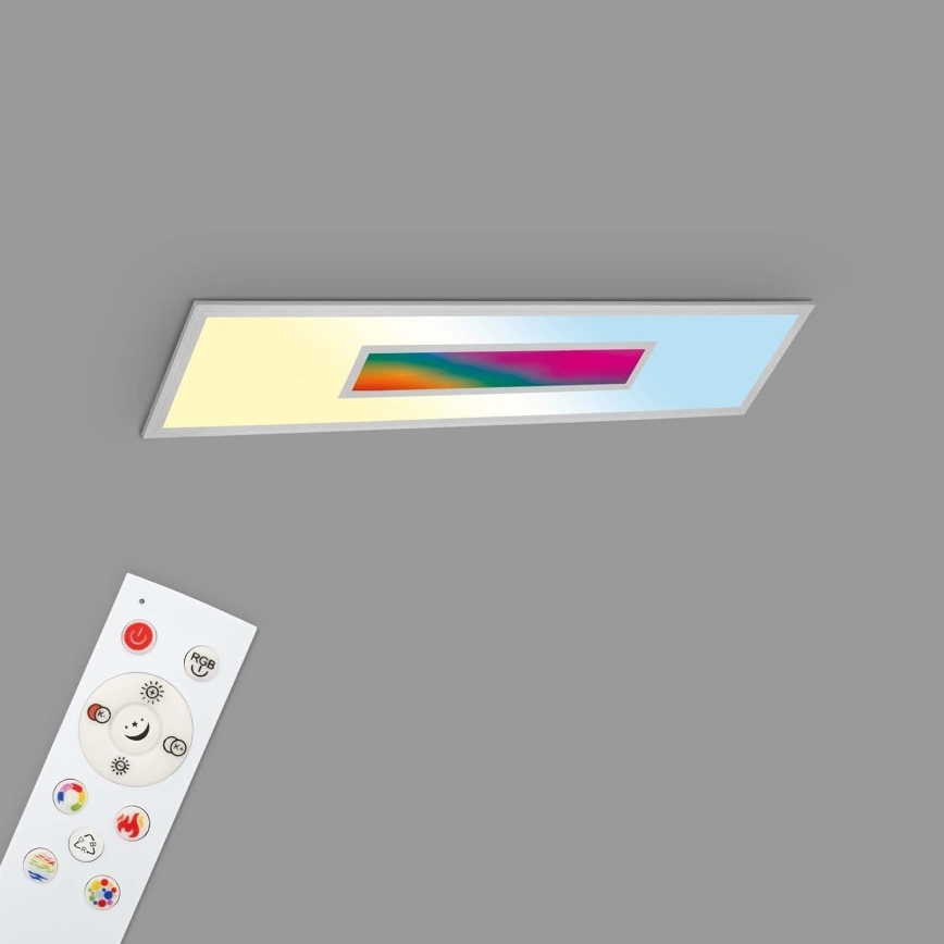 LED RGBW zatemljiv panel LED/20W/230V 3000-6500K 25x100 cm srebrna + daljinski upravljalnik
