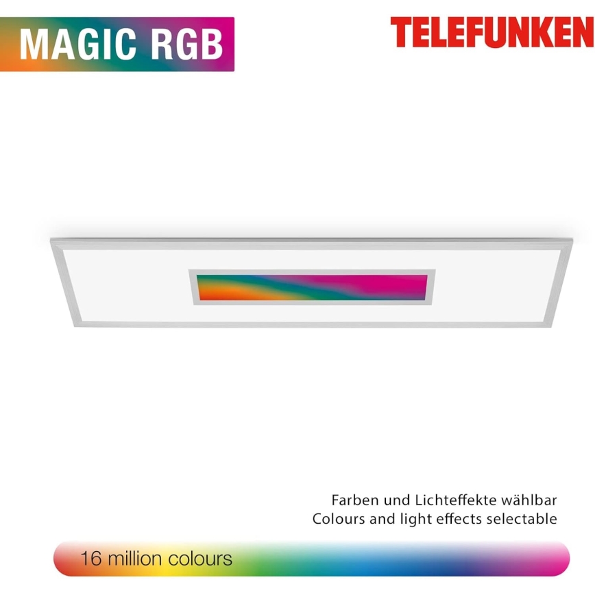 LED RGBW zatemljiv panel LED/20W/230V 3000-6500K 25x100 cm srebrna + daljinski upravljalnik