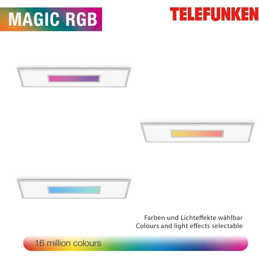 LED RGBW zatemljiv panel LED/20W/230V 3000-6500K 25x100 cm srebrna + daljinski upravljalnik