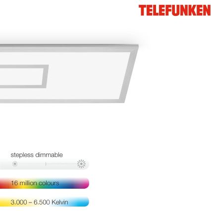 LED RGBW zatemljiv panel LED/20W/230V 3000-6500K 25x100 cm srebrna + daljinski upravljalnik