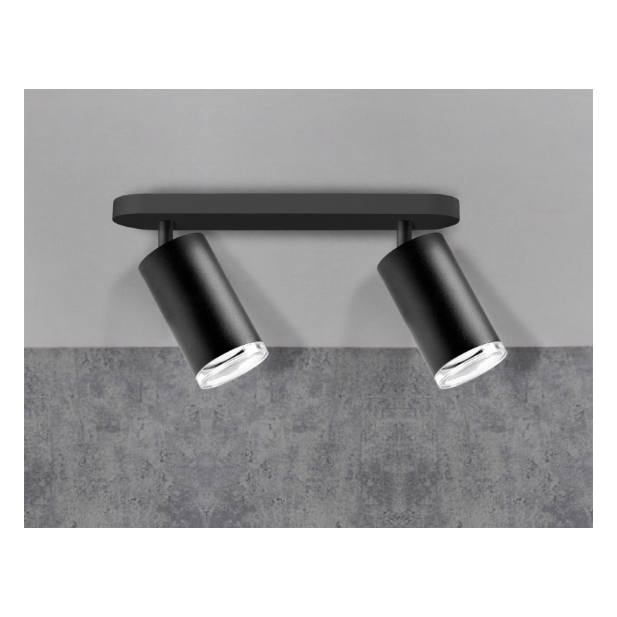 LED RGBW zatemljiv kopalniški vgradni spot TURYN 2xGU10/6,5W/230V 2700-6500K Wi-Fi IP44 črna